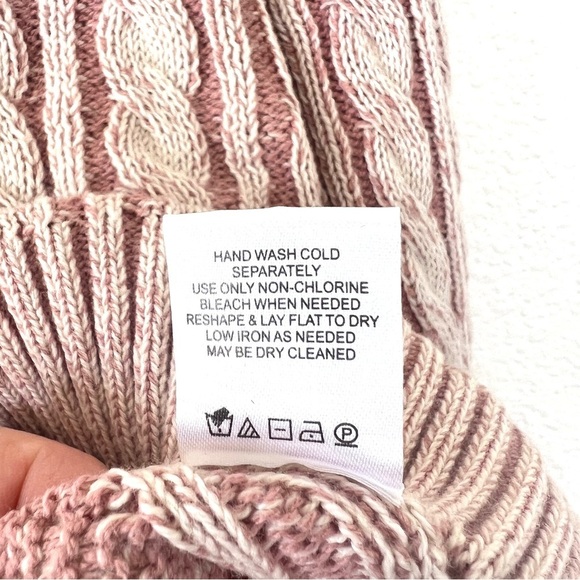 NWT TULAROSA Laney Cropped Pullover Pink Cable Knit Crewneck Sweater Size Small - Picture 7 of 14
